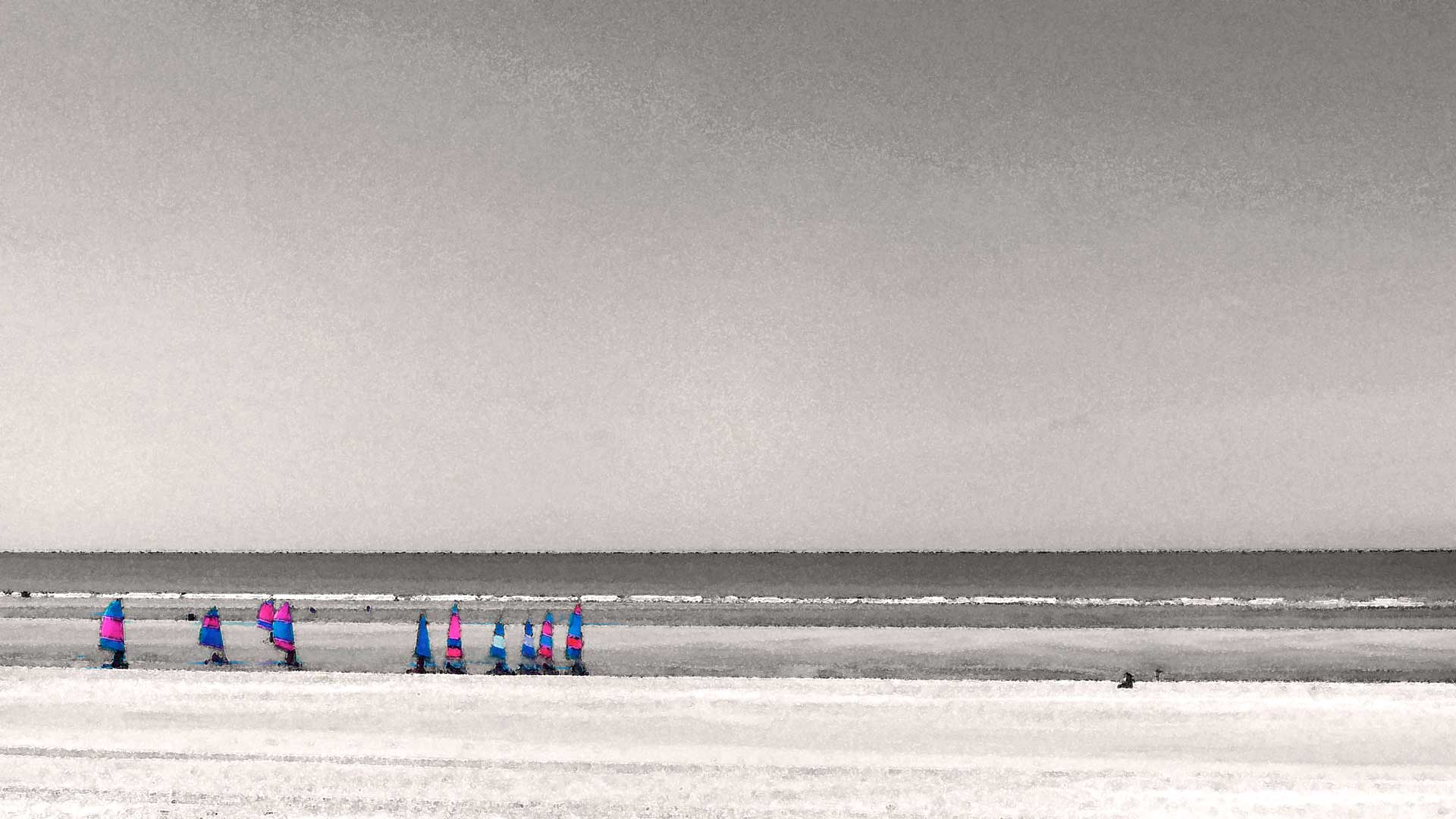 Char à voile sur la plage de Berck